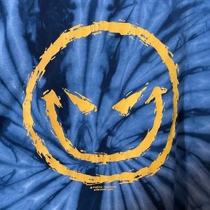 Colortone blue tie dye tee w/ yellow evil smiley face graphic sz 3XL